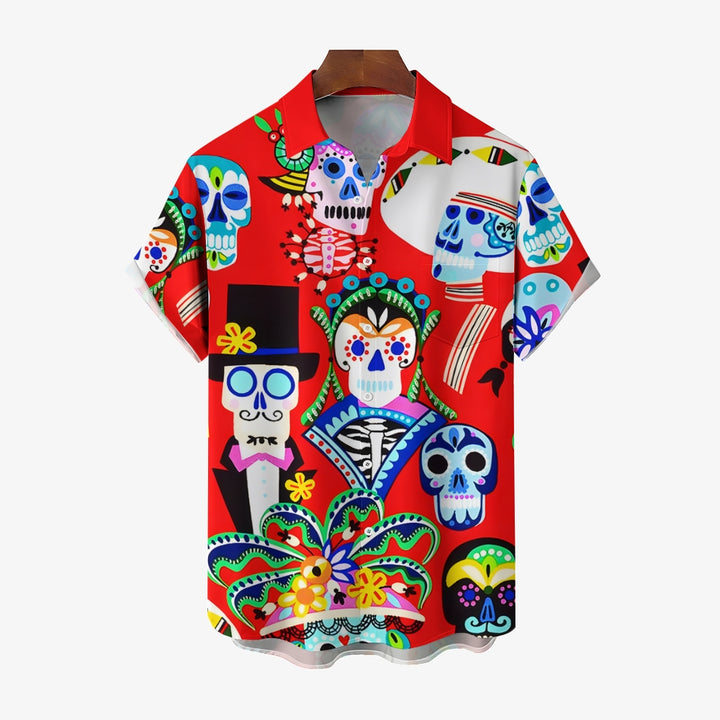 Men's Mexican Culture and Arts Casual Short Sleeve Shirt 2403000923