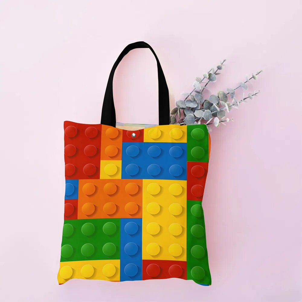 Unisex Geometric Print Fashion Fabric Bag with Interior Pocket