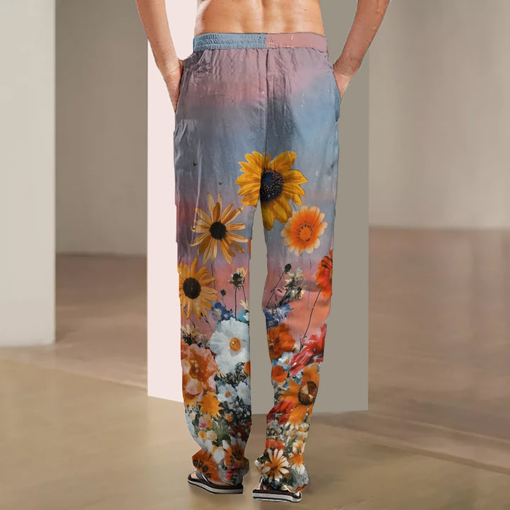 Men's Floral Print Ombre Loose Casual Pants 2411000475