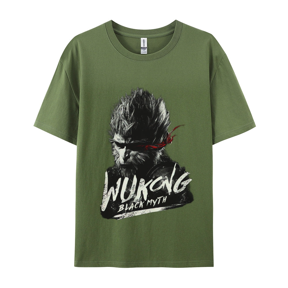 Black Mythology Wukong Printed Crew Neck Short Sleeve T-Shirt 2408007683