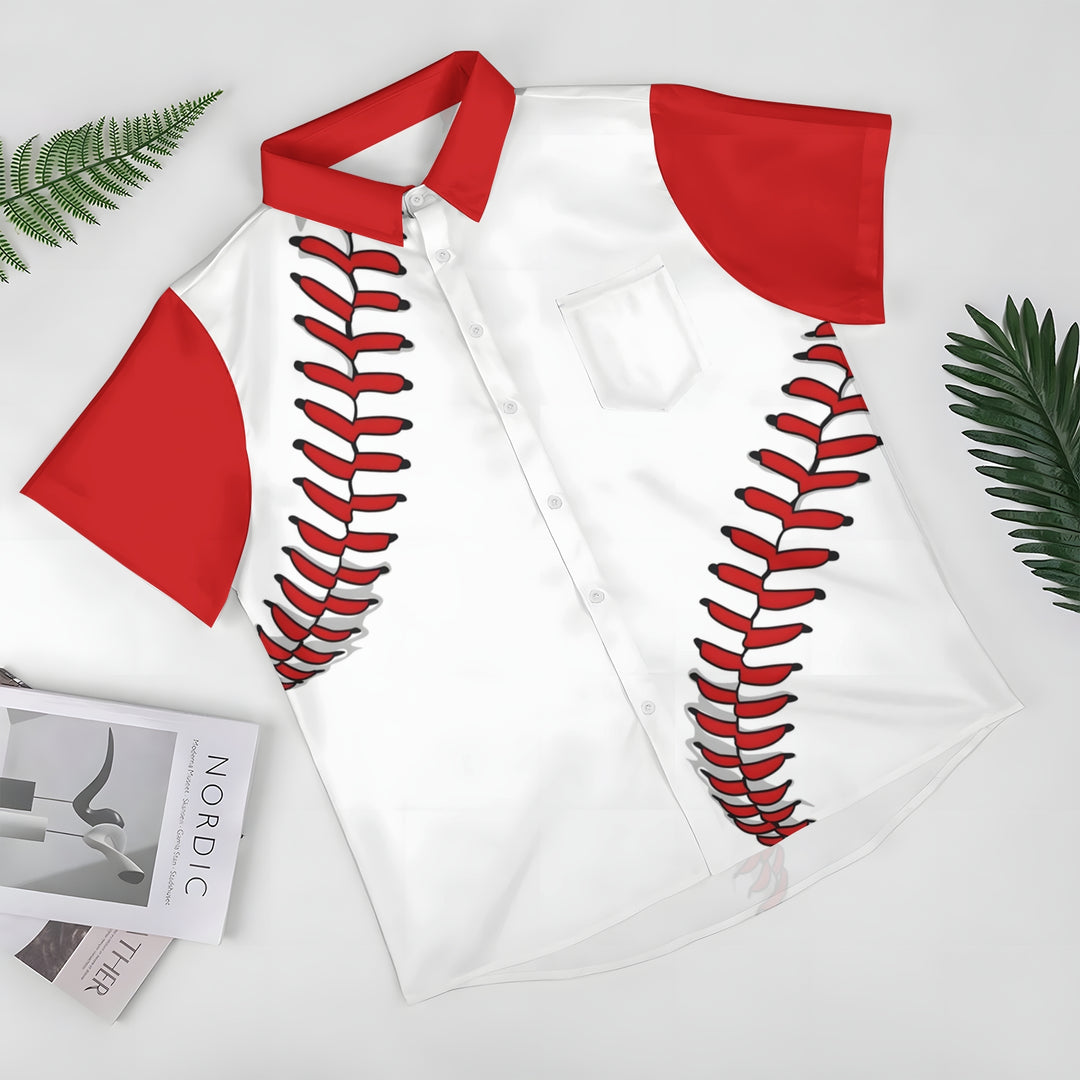 Men's Baseball Elements Casual Short Sleeve Shirt 2403000799