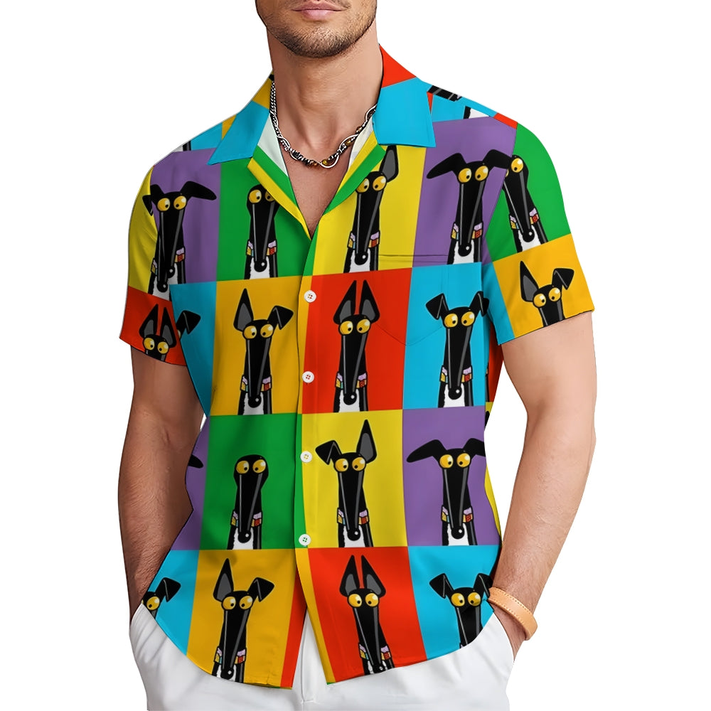 Pop Art Hound Casual Short Sleeve Shirt 2409001582