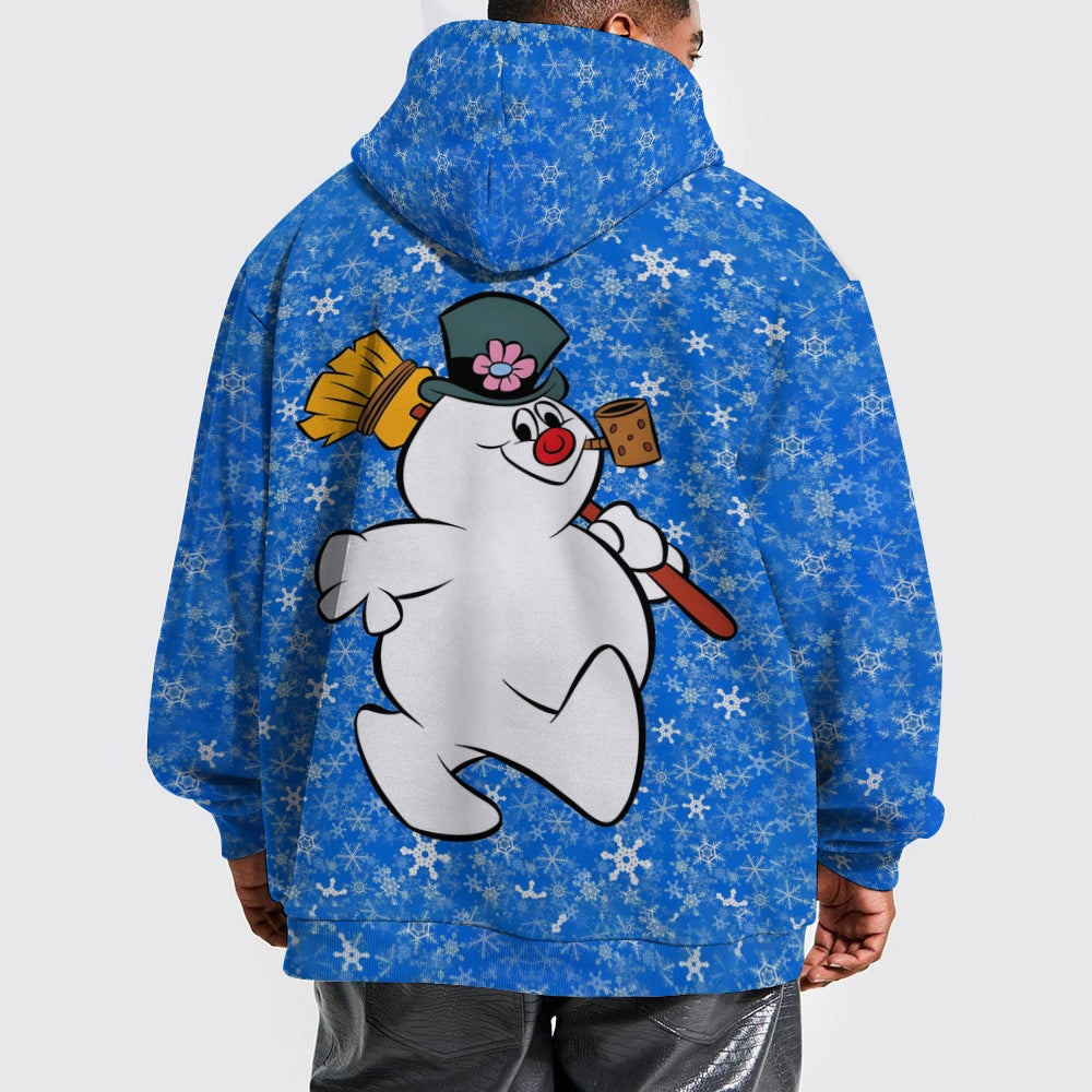 Plue Size Cartoon Snowman Printed Hoodies 2411009451