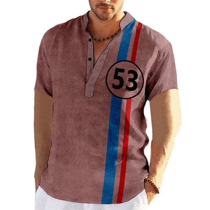 Men's 3d Racing Print Street Short Sleeve Shirt