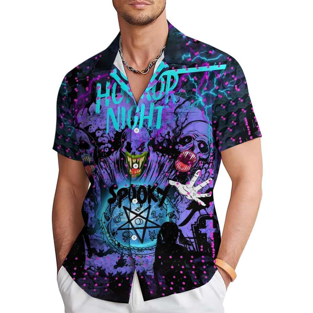 Halloween Horror Casual Large Size Short Sleeve Shirt 2408000222