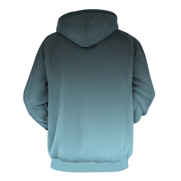 Men's Gradient Fun Rooster Casual Hooded Sweatshirt