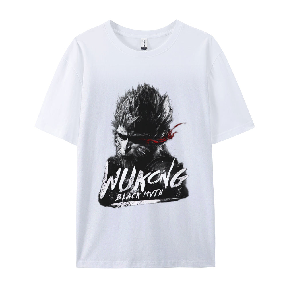 Black Mythology Wukong Printed Crew Neck Short Sleeve T-Shirt 2408007683