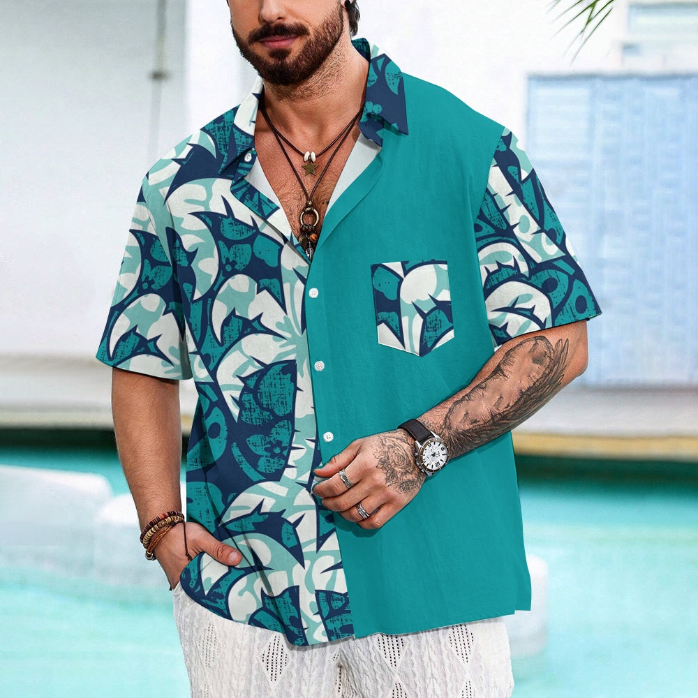 Men's Coconut Tree Hawaiian Short Sleeve Shirt 2410008634