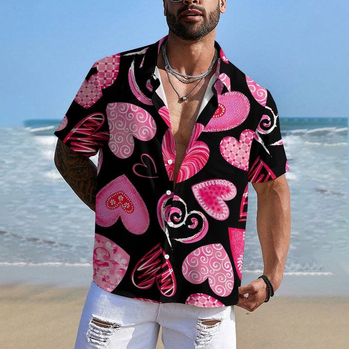 Valentine's Day Love Pink Print Casual Shirt 2412006509