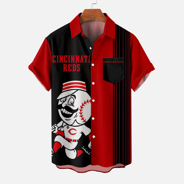 Men's Cincinnati Reds Mascot Classic Sport Baseball Hawaiian Shirt