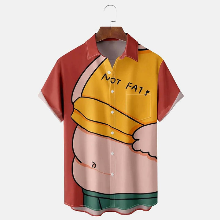 Im Not Fat Printed Casual Short Sleeve Shirt