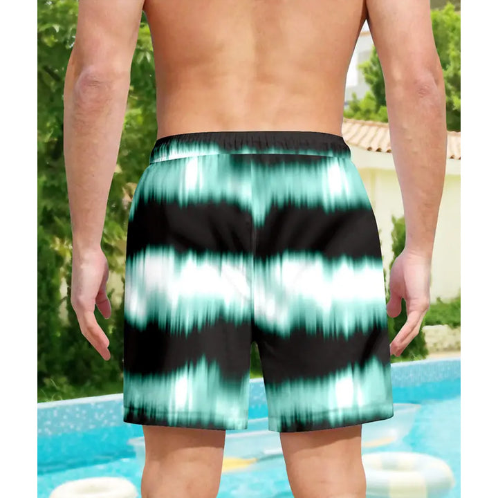 Men's gradient print drawstring waist Beach Shorts