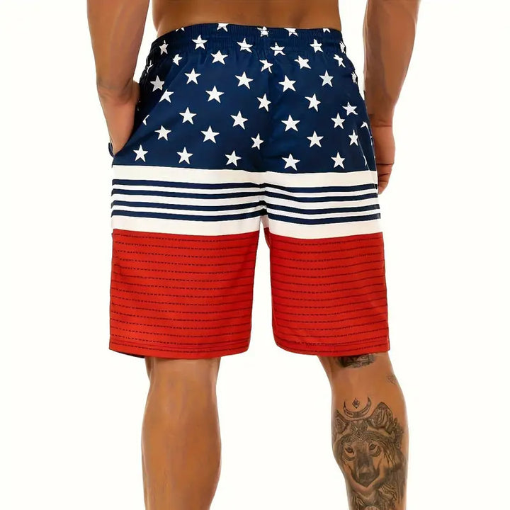 Men‘s Quick-Drying Flag Print Shorts 2406003165