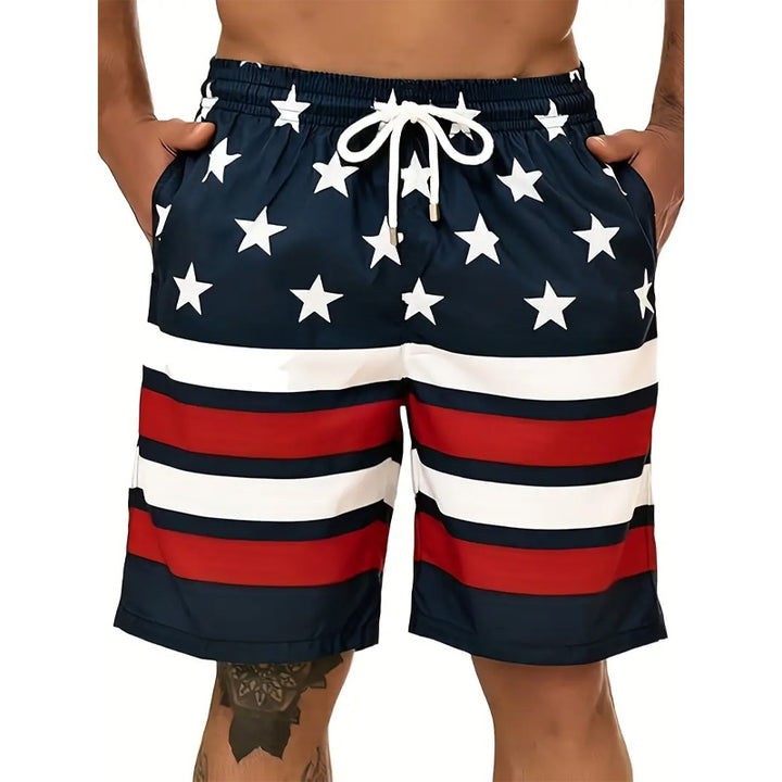 Men‘s Quick-Drying Flag Print Shorts 2406003165