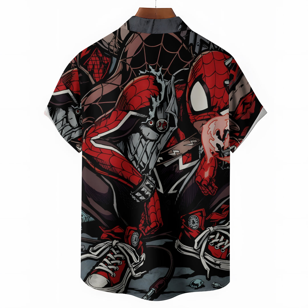 Spider Casual Hero Print Short Sleeve Shirt 2404001806