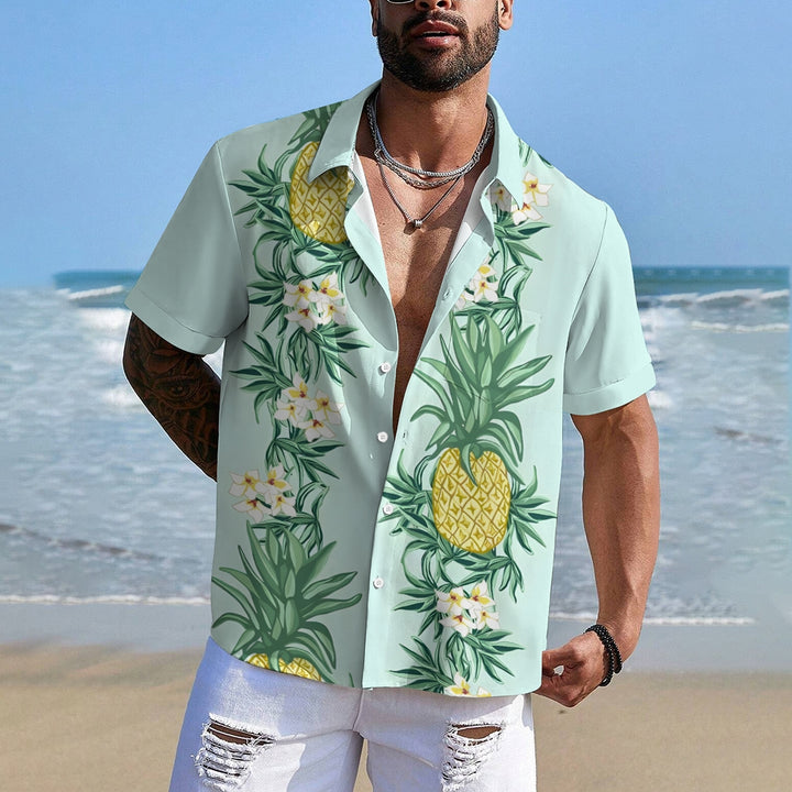 Men's Hawaiian Pineapple Casual Short Sleeve Shirt 2411002001