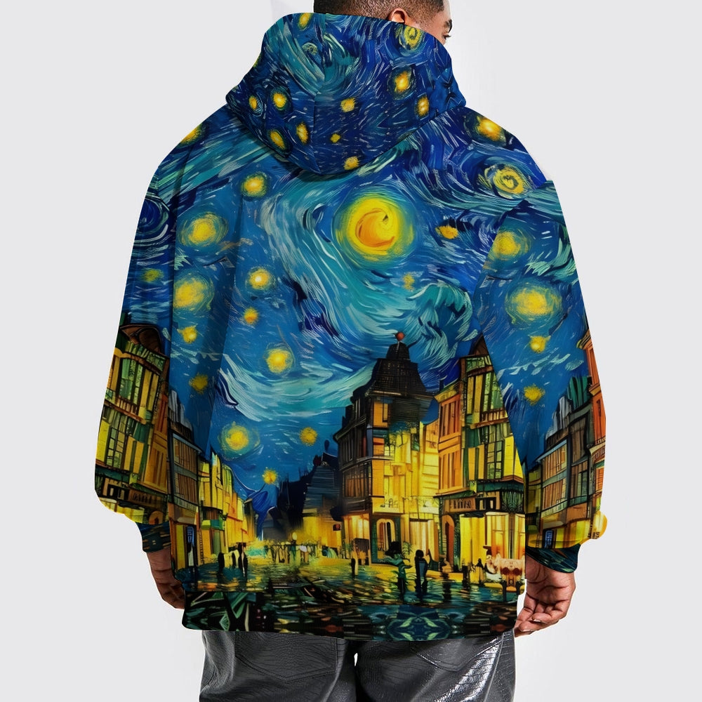 Starry Sky Art Print Plue Size Printed Hoodies 2411000280