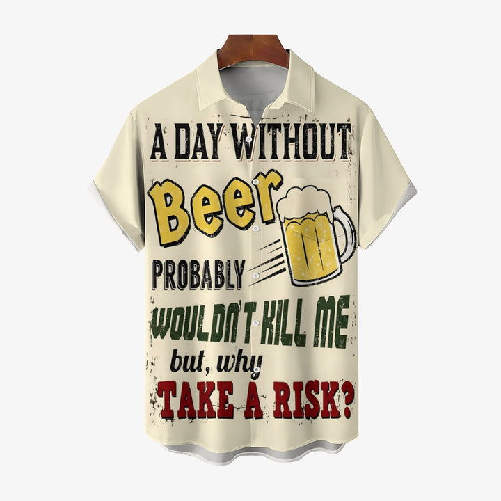 Beer Fun Casual Short Sleeve Shirt 2409009583