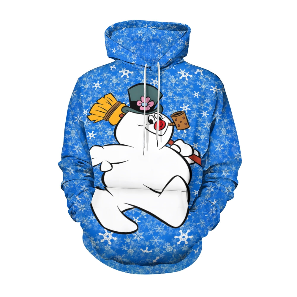 Plue Size Cartoon Snowman Printed Hoodies 2411009451