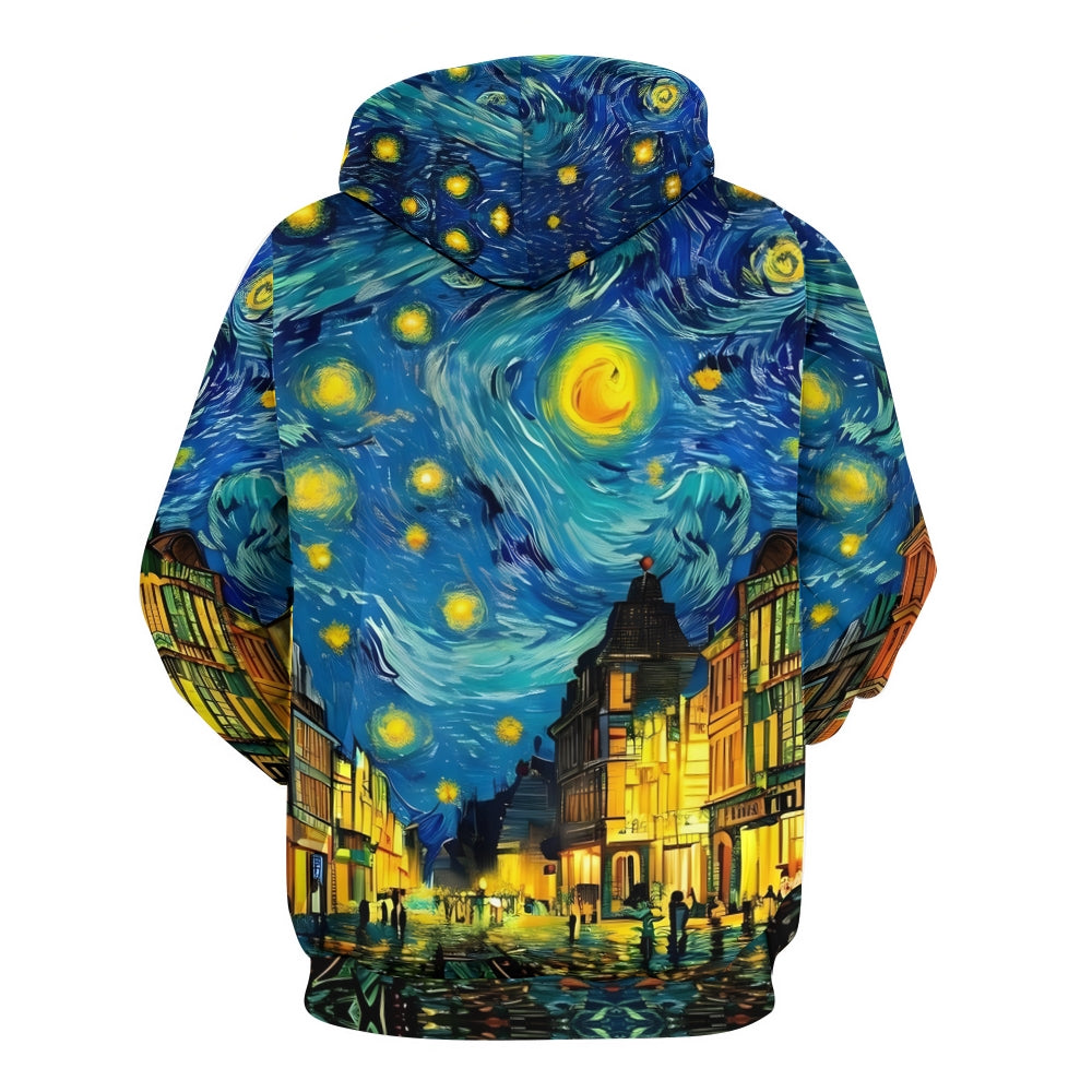 Starry Sky Art Print Plue Size Printed Hoodies 2411000280