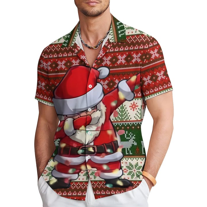 Christmas Santa Claus Casual Short Sleeve Shirt 2410002419