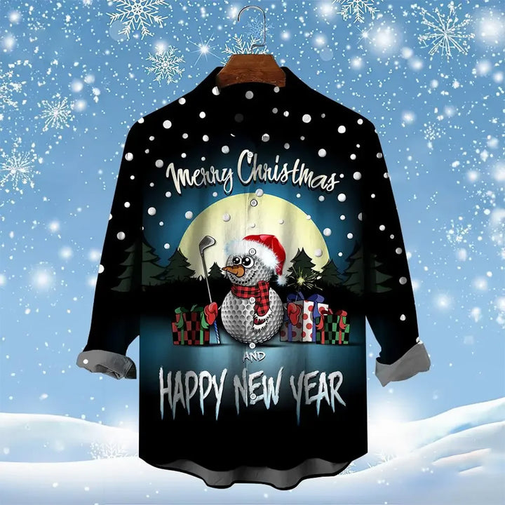 Golf Santa Festive Shirt 3D Printed Christmas Long Sleeve Shirt