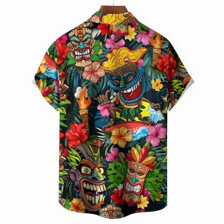 Men's Hawaiian TIKI Art Casual Short Sleeve Shirt 2404000237