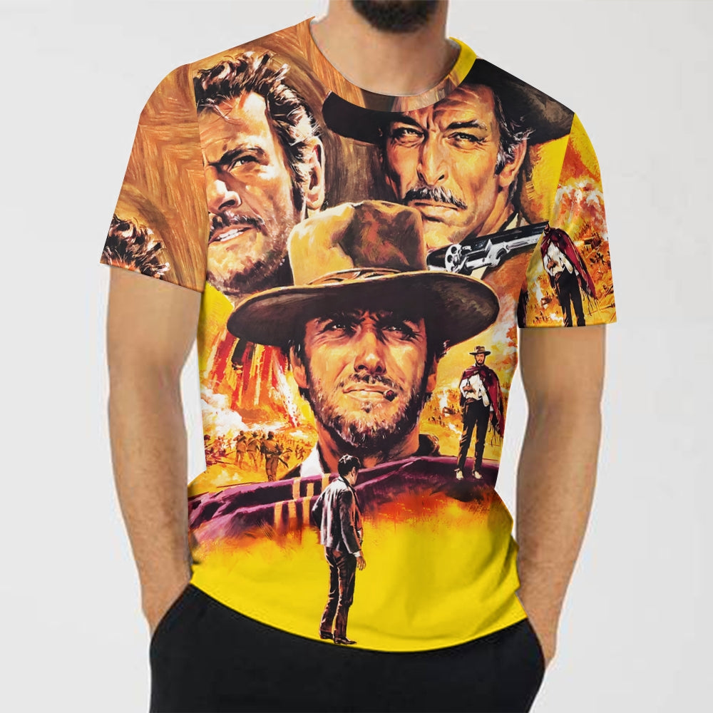 Men's Movie Poster Print Casual Short Sleeve T-Shirt