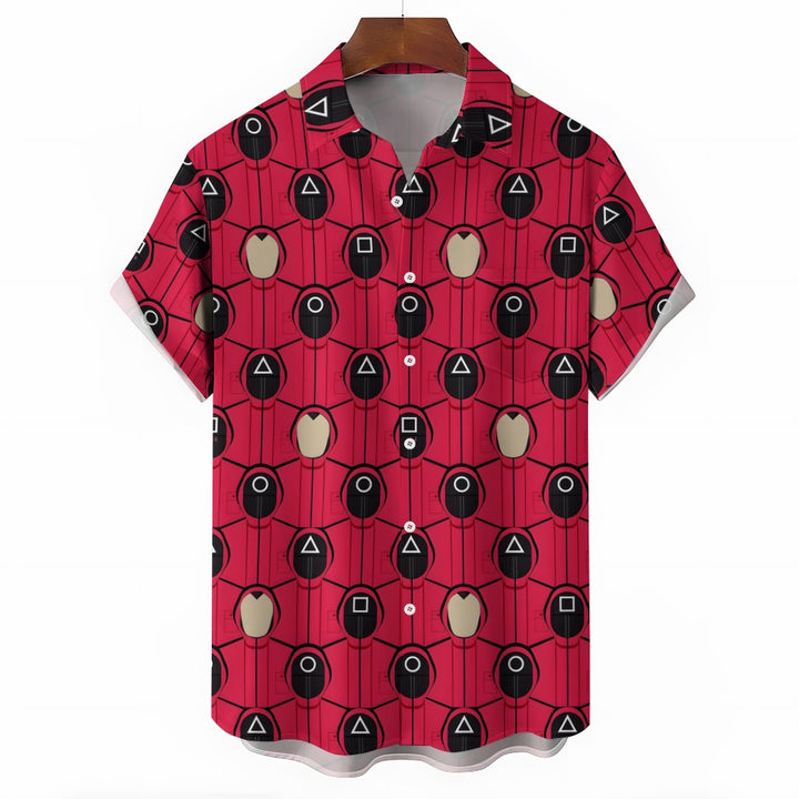 Men's Squid Game Casual Short Sleeve Shirt 2403000755