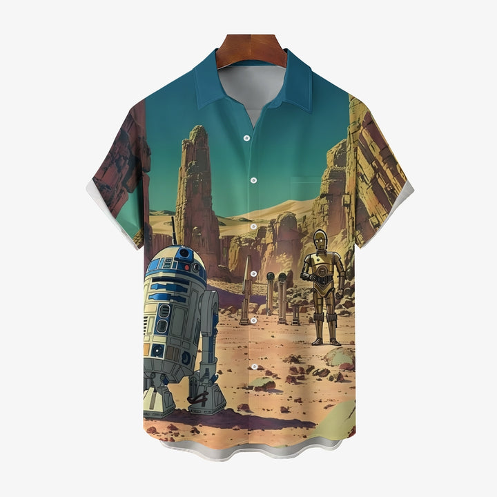 Sci-Fi Character Cartoon Casual Short Sleeve Shirt 2408007029