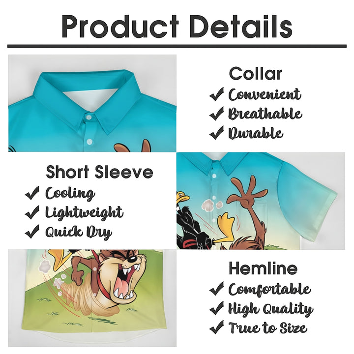 Cartoon Character Chase Print Casual Short Sleeve Shirt 2412001944