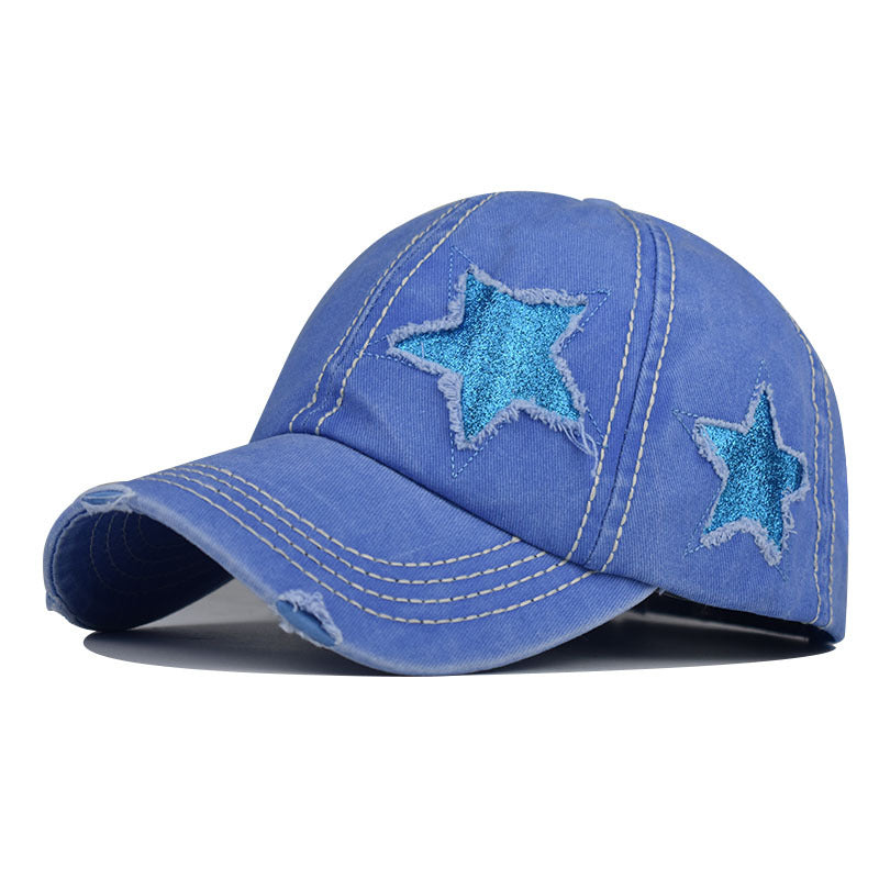 Five-Pointed Star Washed Baseball Cap 240203494