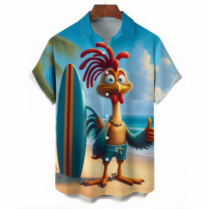 Hawaiian Rooster Surf Casual Short Sleeve Shirt 2409002673