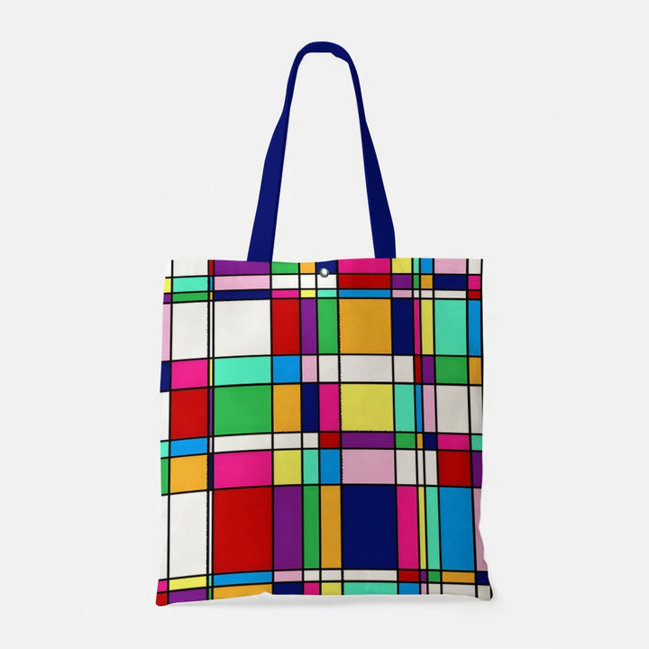 Unisex Geometric Print Simple Fabric Bag With Inner Pocket