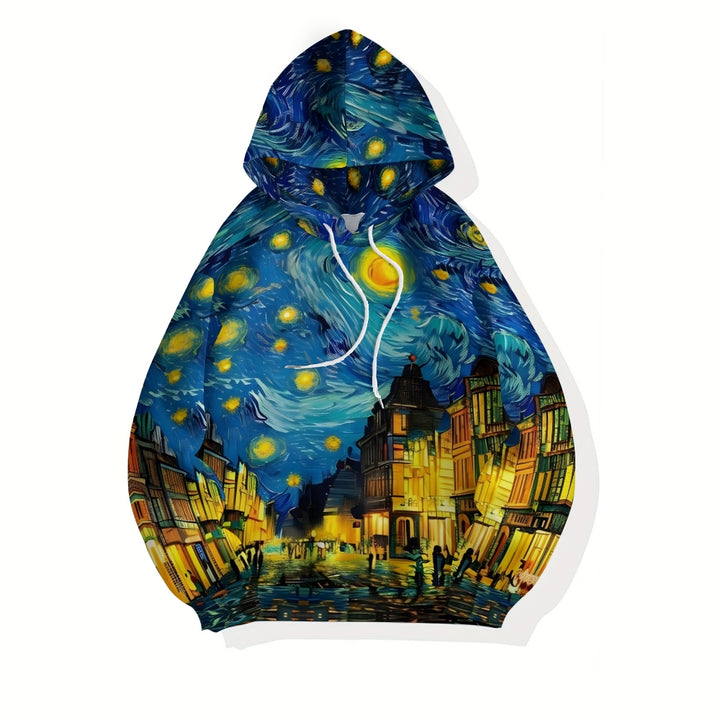 Starry Sky Art Print Plue Size Printed Hoodies 2411000280