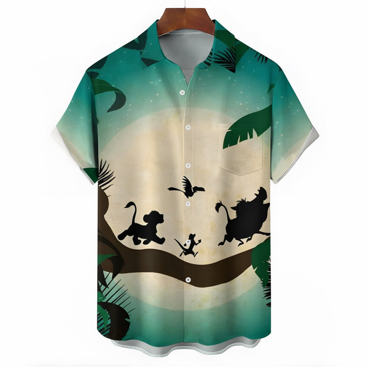 Men's Cartoon Character Casual Short Sleeve Shirt 2312000489