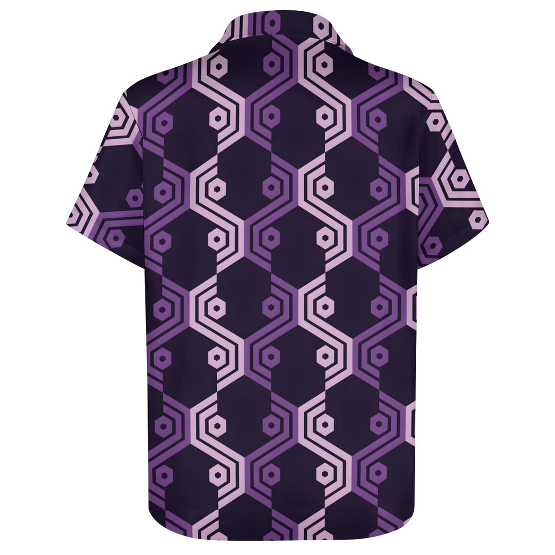 Chemise à carreaux violette à manches courtes pour homme 2304102520