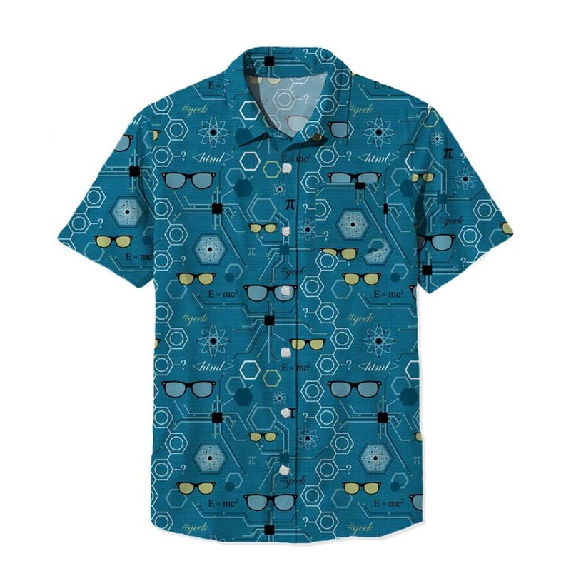 1950s Mens Vintage Eyes Atomic Hawaiian Short Sleeve Shirt