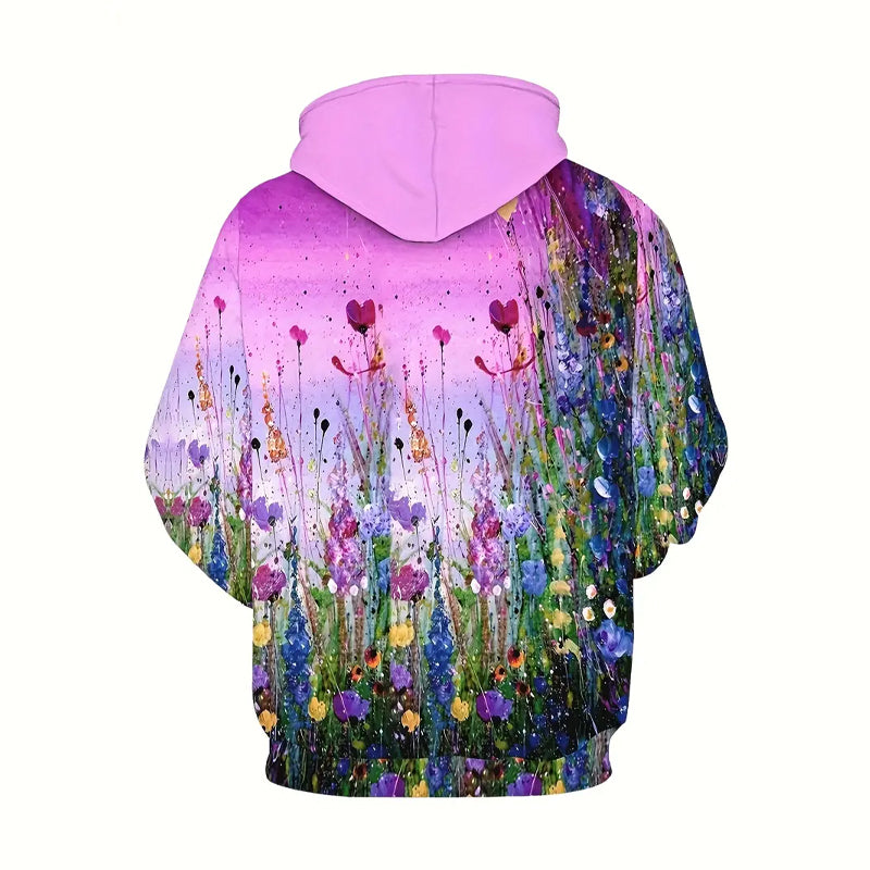 Men's Plus Size 3D Oil Painting Print Hooded