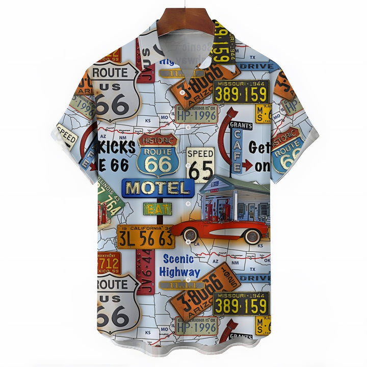 Men's Route 66 Casual Short Sleeve Shirt 2401000252
