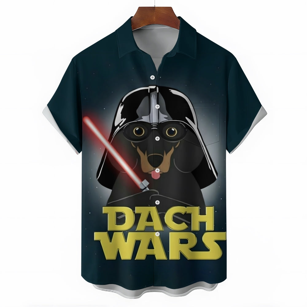 DACH WARS Dachshund Casual Large Size Short Sleeve Shirt 2407003496