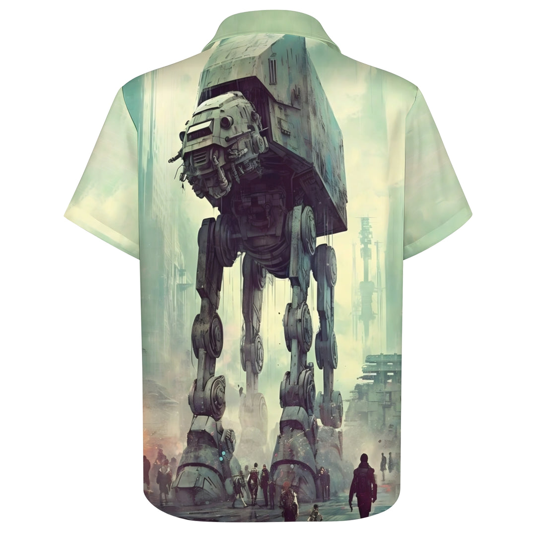 Eye-Catching Giant Armored Walker Personalized Print Hawaiian Short Sleeve Shirt 2404001792