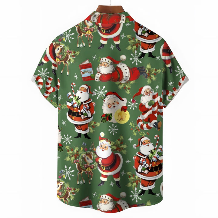 Santa Claus Gift Christmas Casual Short Sleeve Shirt 2409008979