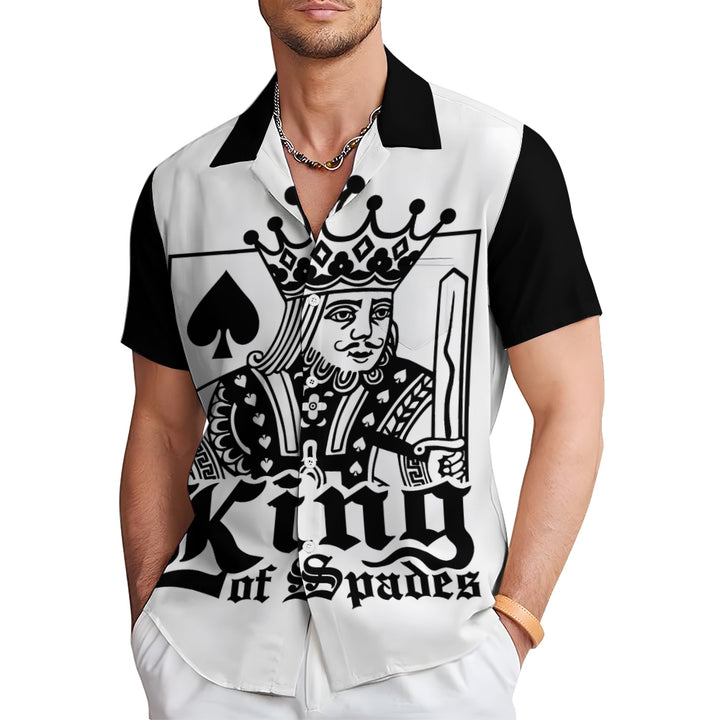 Men's Poker King Casual Short Sleeve Shirt 2410008029