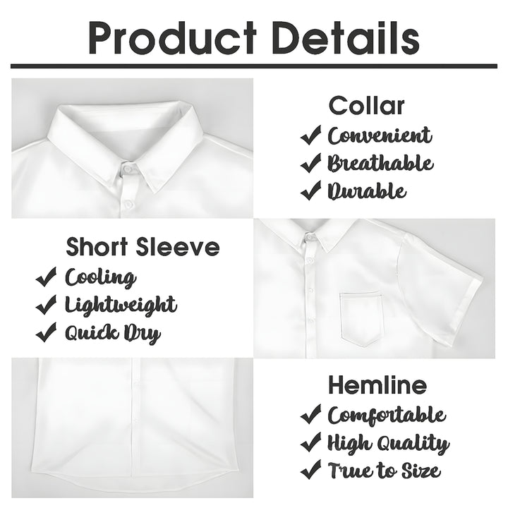 Men's Texture Hand Print Casual Short Sleeve Shirt 2404001802