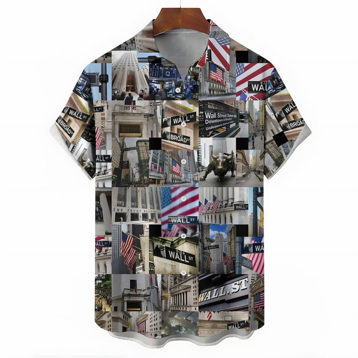 Wall Street Casual Oversized Short Sleeve Shirt 2407002877