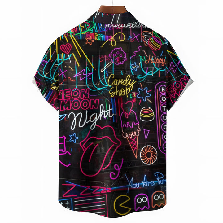 Christmas Neon Casual Short Sleeve Shirt 2409006154