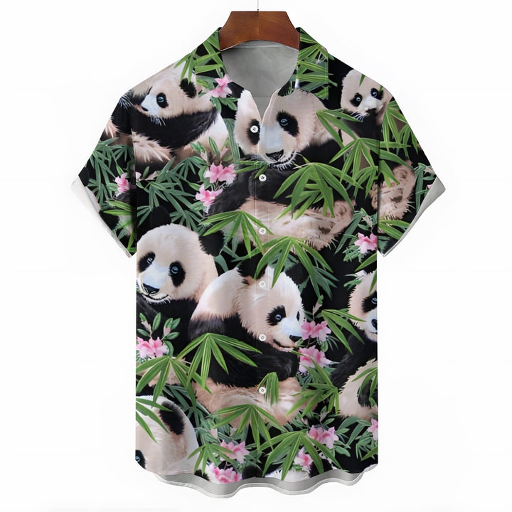 Panda Bamboo And Flowers Casual Shirt 2412006955