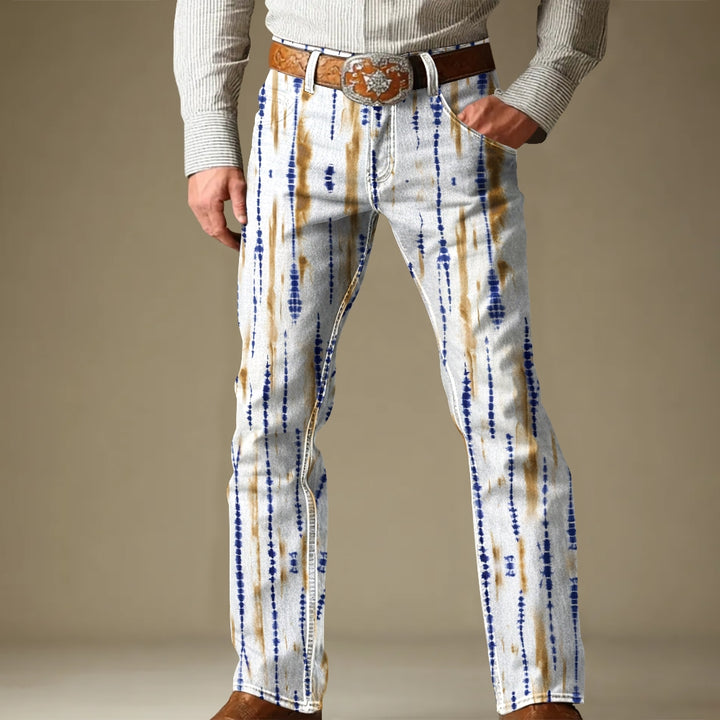 Men's Fashion Printed Long Imitation Jeans 2412009311