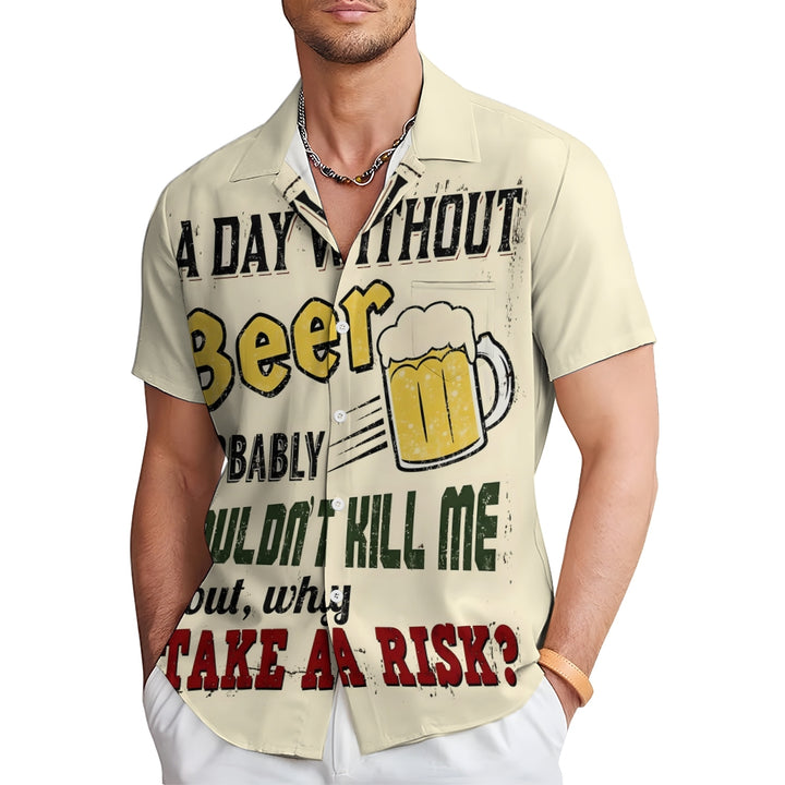 Beer Fun Casual Short Sleeve Shirt 2409009583